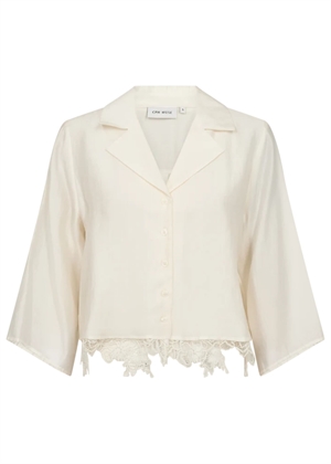 Molly loose fit - Lace edge skjorte Jet Stream Copenhagen Muse 